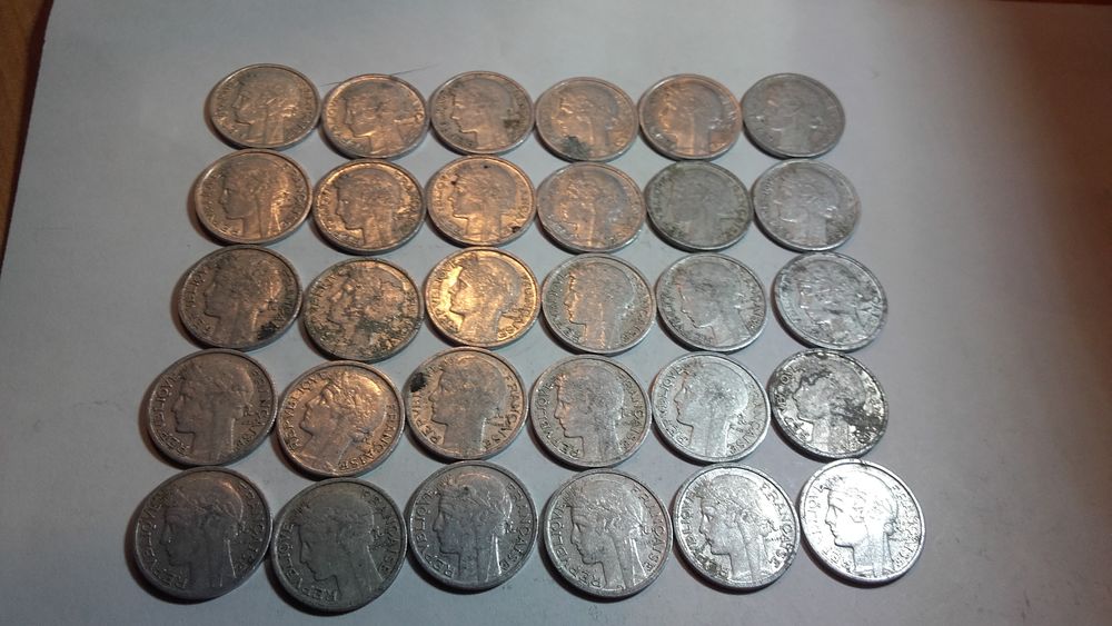 Lot de 30 pi&egrave;ces de 50 Centimes Morlon Alu . 