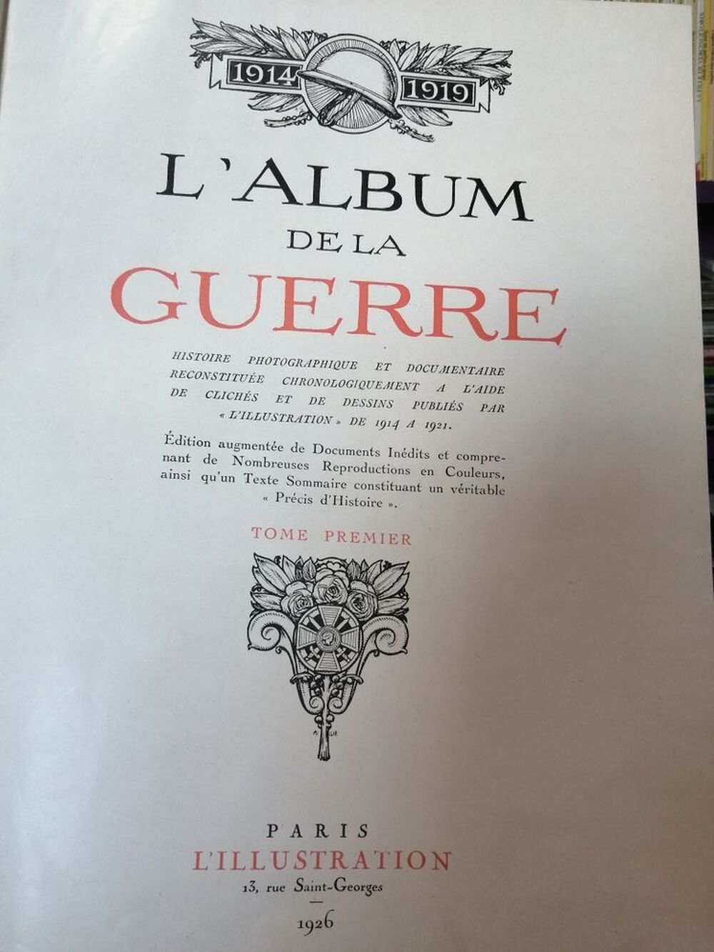 2 livres reli&eacute;s cuir guerre 14 19 