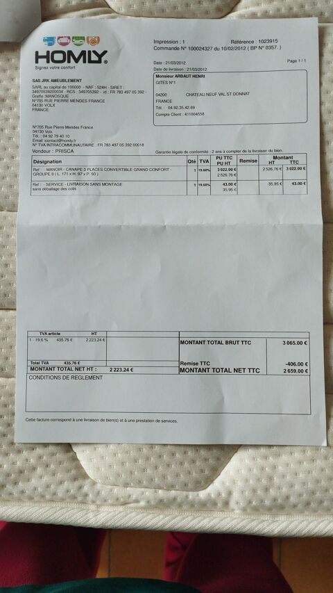 Canap convertible haut de gamme 1500 Chteauneuf-Val-Saint-Donat (04)