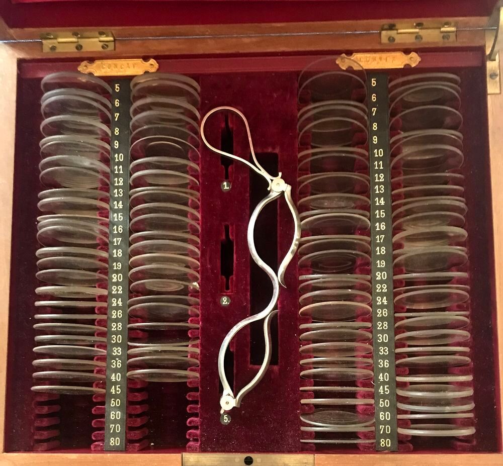 ancien tr&egrave;s rare coffret d'ophtalmologie d&eacute;but XXe siecle 