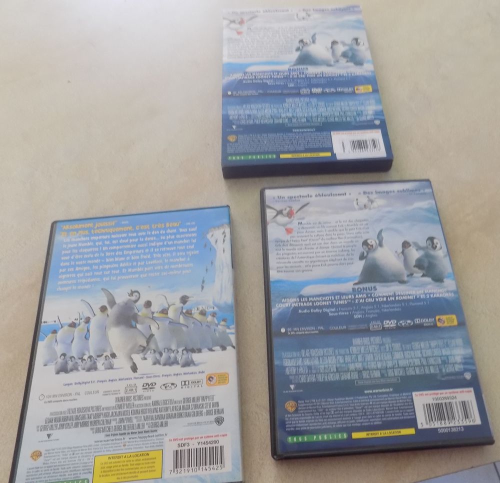 Happy feet 1 et 2 DVD et blu-ray