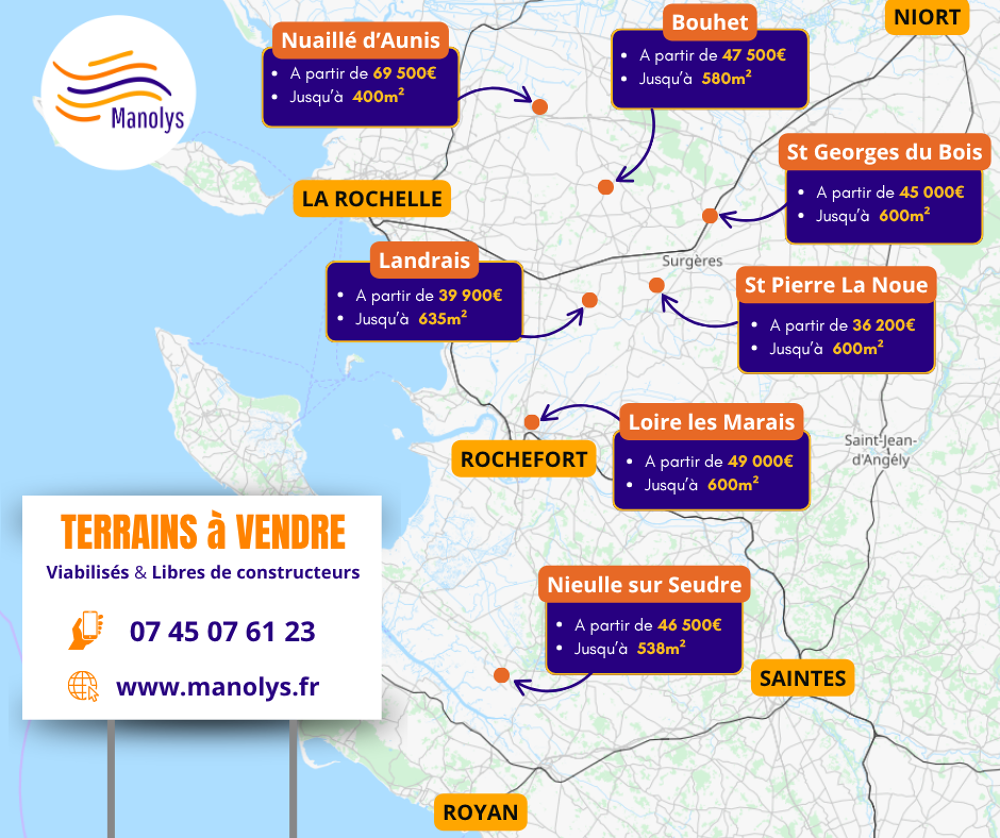Vente Terrain Terrain constructible et viabilisé de 300m² Nieulle-sur-seudre