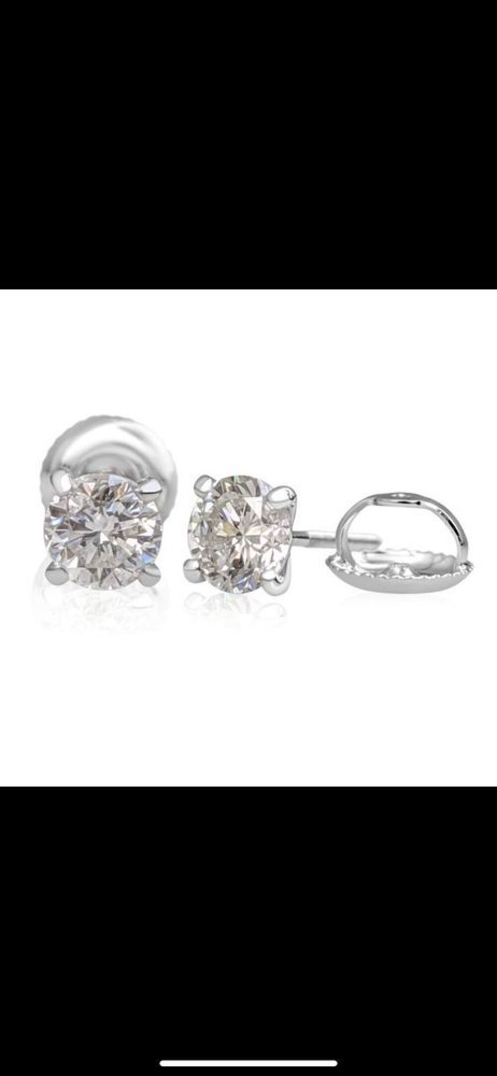 boucles d'oreilles or blanc diamants Bijoux et montres