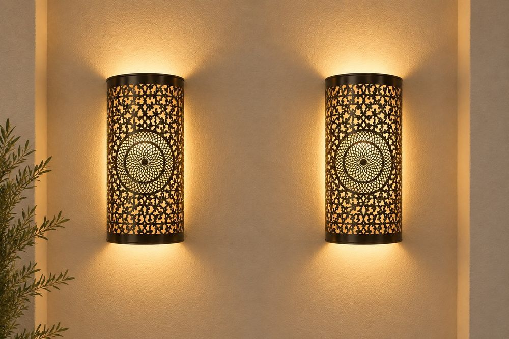 Applique Murale en Laiton Marocain, Faite Main Lot de 2 Décoration