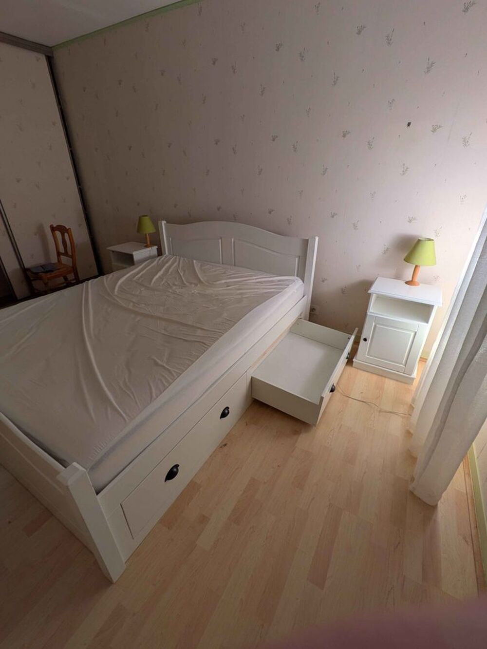 Don Lit 160/200cm Sommier+tables de chevet+Matelas Meubles