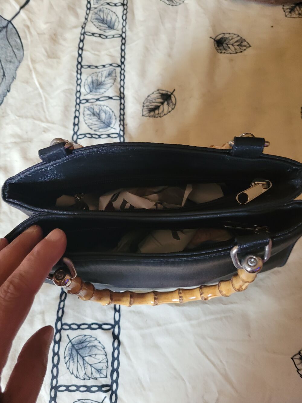 Petit sac Vida Paris, anses en bois Maroquinerie