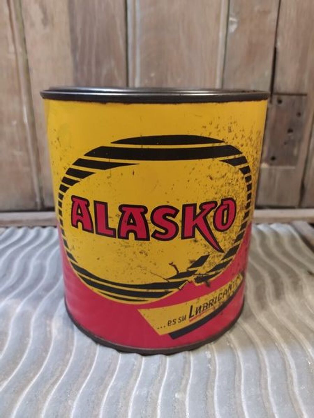 Ancien Pot &agrave; Graisse Publicitaire Alasko Espagne 
