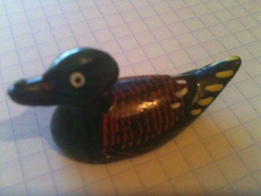 Lot de 4 petits canards c&eacute;ramique bibelots creux. 