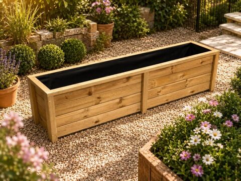 Jardinière longue en bois 180 × 40 × 40 cm 140 Fleury-sur-Orne (14)