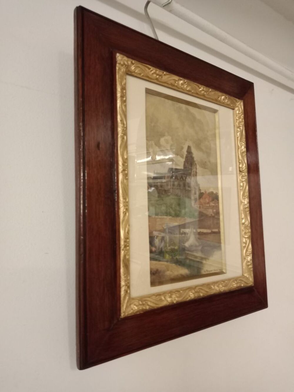 Anciens tableau Marine &eacute;cole italienne 19&eacute;me Décoration