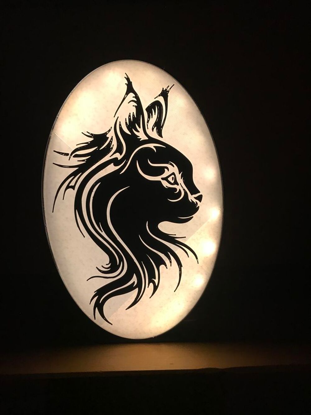 Lampe MAIN COON &eacute;clairage leds &agrave; piles Décoration