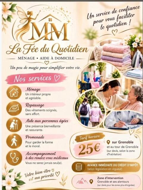 Aide au domicile , Aide m&eacute;nag&egrave;re 0 38000 Grenoble