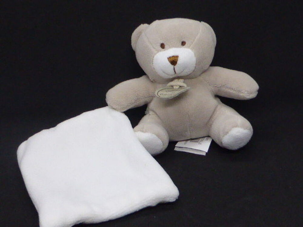 Doudou compagnie DC2026 ours bonbon taupe avec mouchoir Puériculture