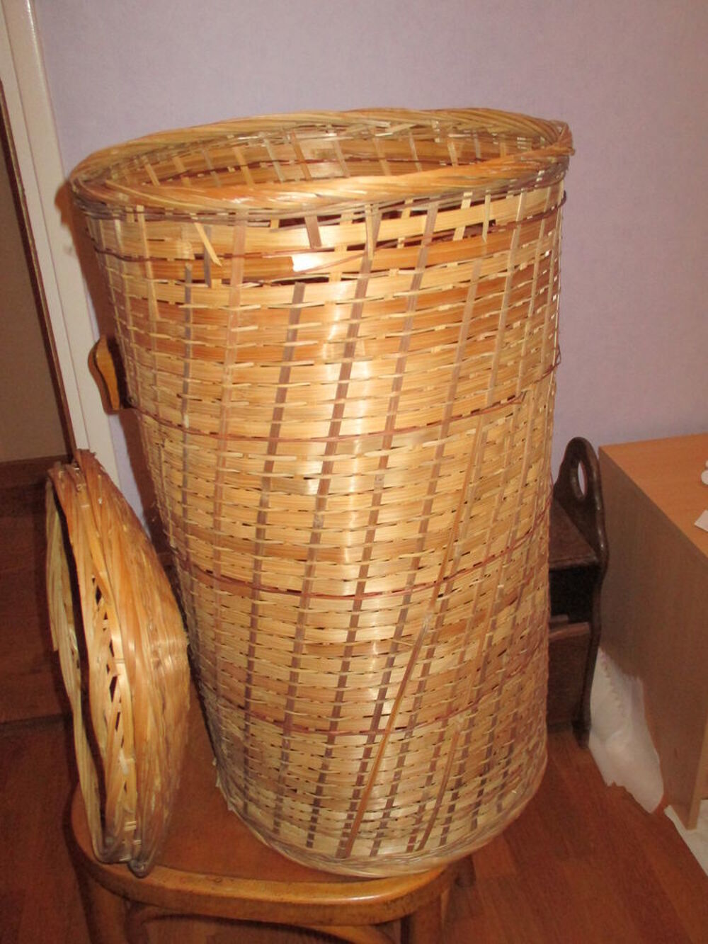 grand panier en osier sans anse Décoration