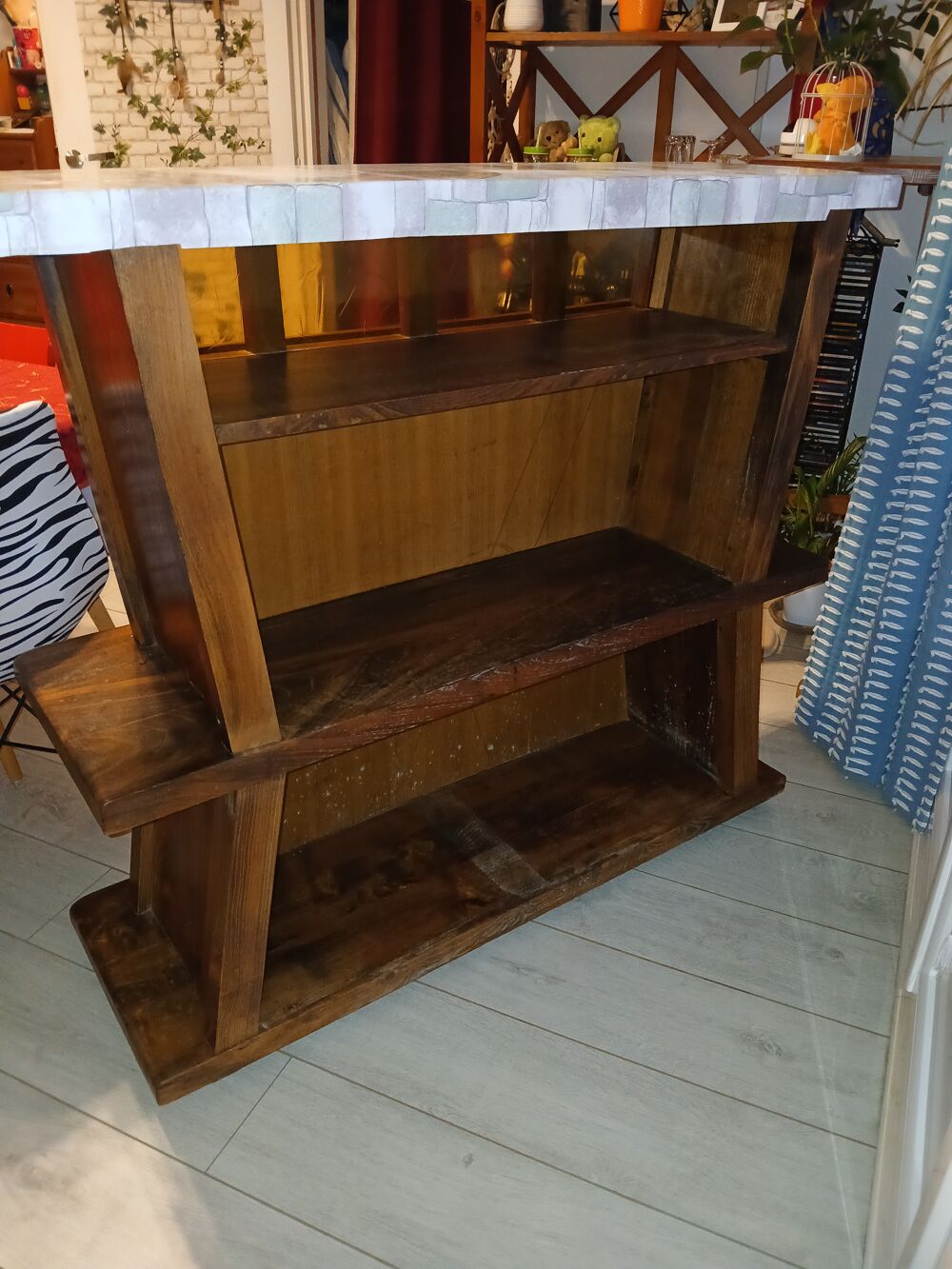 Bar en bois trois niveaux - style rustique Meubles