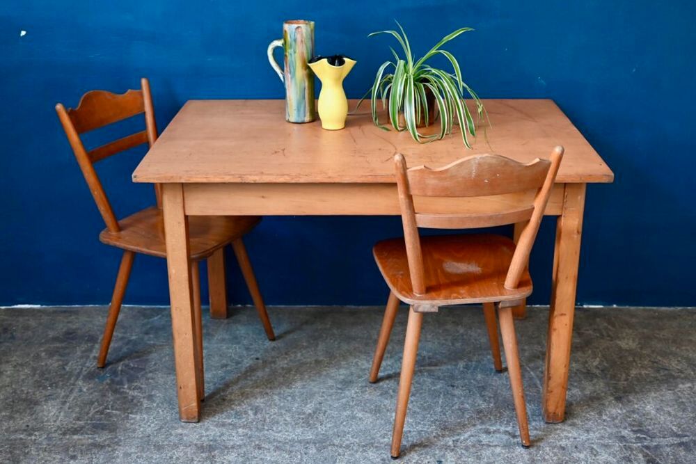 Table bistrot ou de ferme en bois massif cuisine vintage Meubles