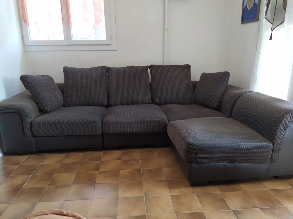 Grand canap&eacute; Tissus tiss&eacute; &eacute;pais, L. Totale 3.50m, modulable Meubles