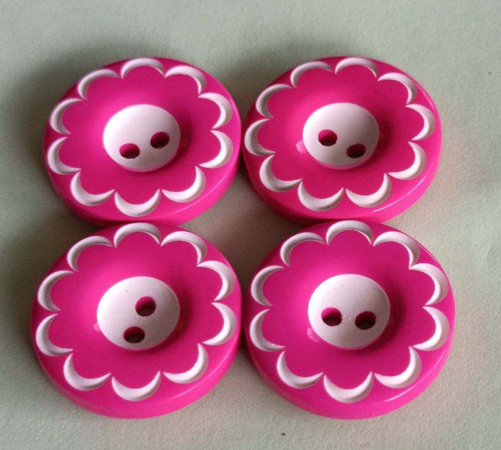 Lot De 6 Boutons Vintage Rose Saumon Transparent - Diamètre 2,2 Cm, à Pied - Réf 631