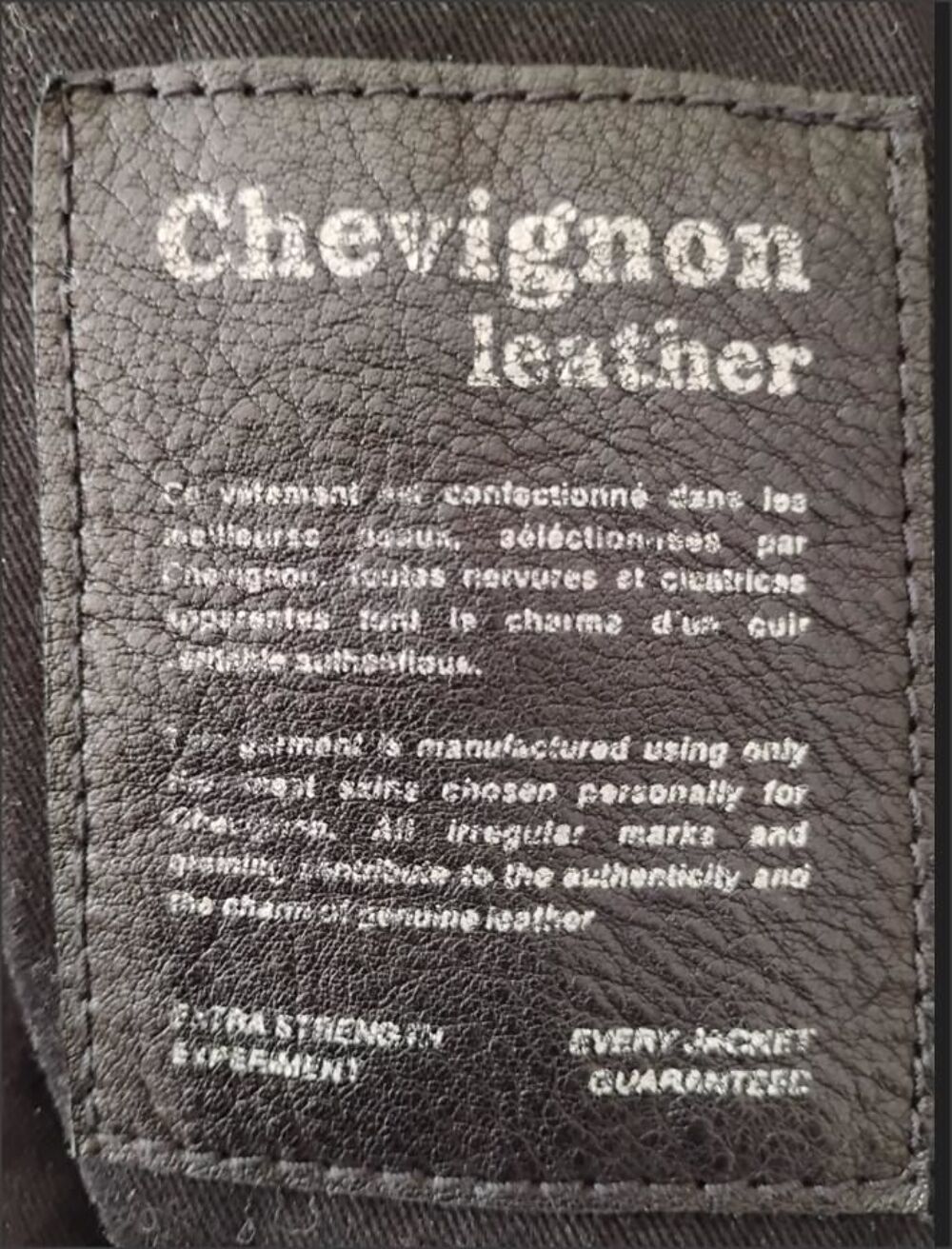 Veste blouson Cuir marque originale Chevignon&reg; &eacute;tat Neuf Vtements