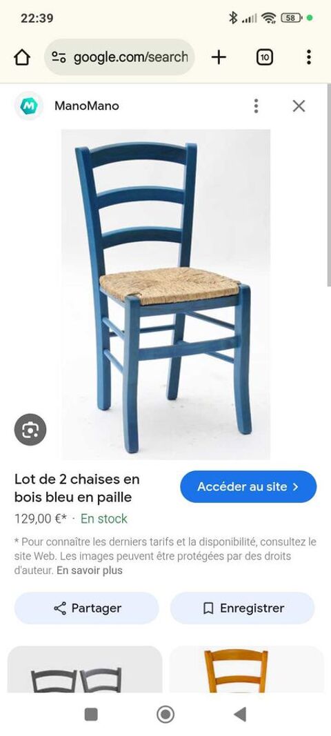 6+chaises+bois+massif+bleu+avec+paillage+naturel 180 Ploufragan (22)