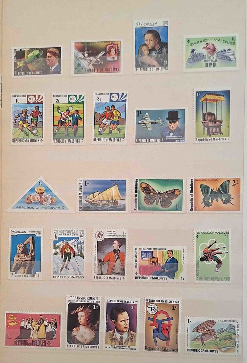S&eacute;rie de timbres de collection des Maldives 