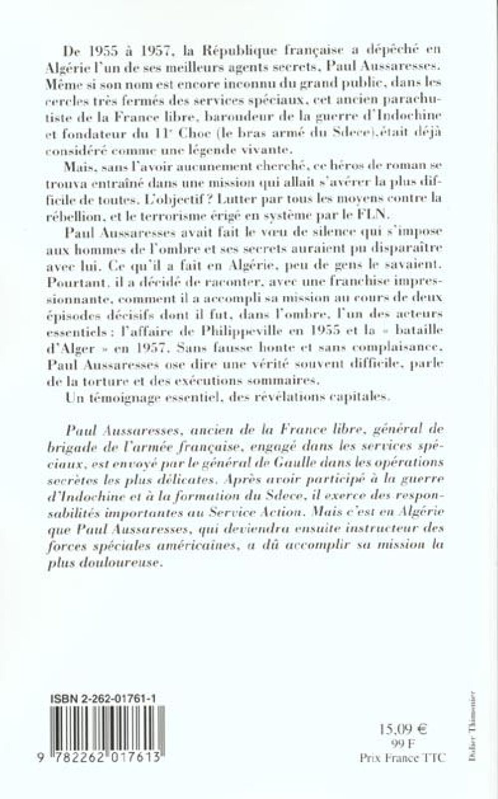 Services speciaux algerie 1955-1957 Livres et BD