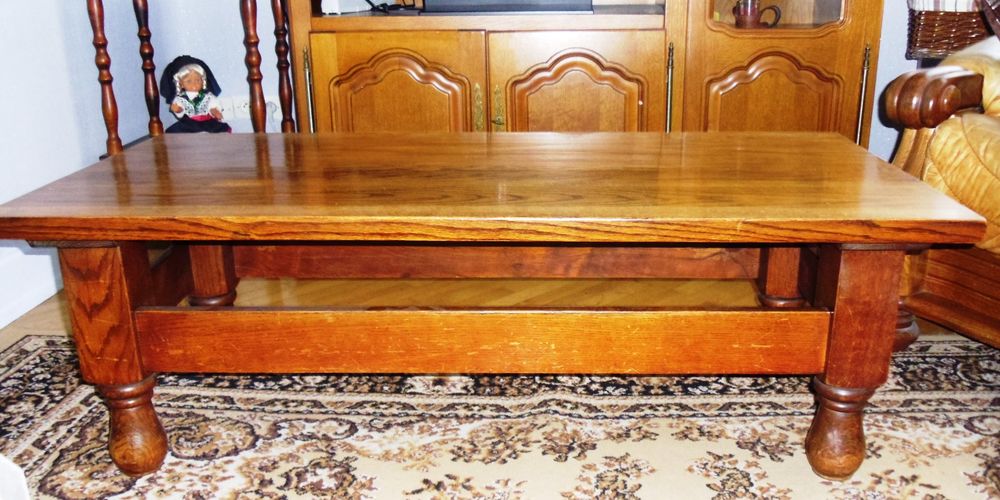 Salon cuir et bois Meubles