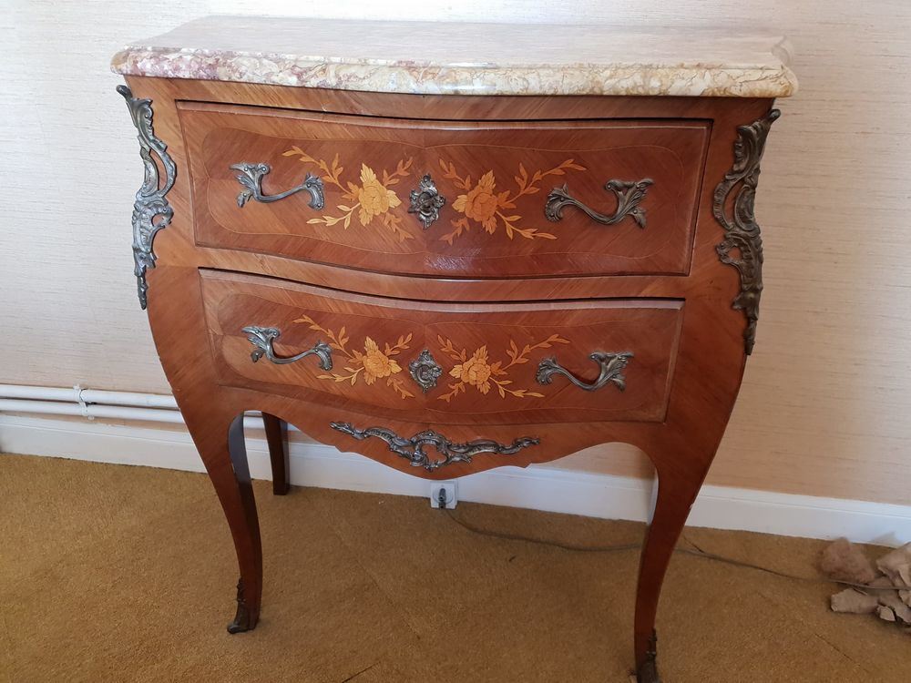 Commode marqueterie et marbre Meubles