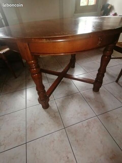 Table ronde chne massif 400 Brionne (27)