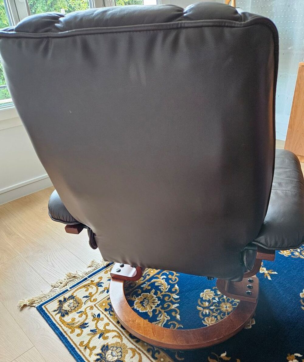 Fauteuil relax manuel inclinable et pivotant et repose-pieds Meubles