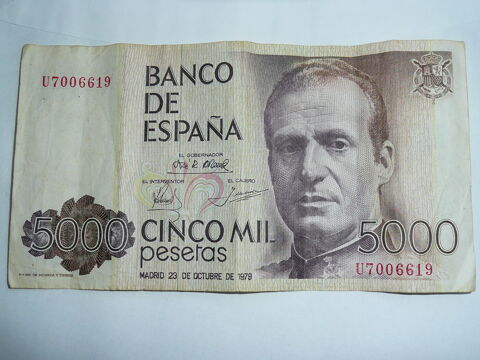 Billet 5000 pesetas 1979 45 Bordeaux (33)