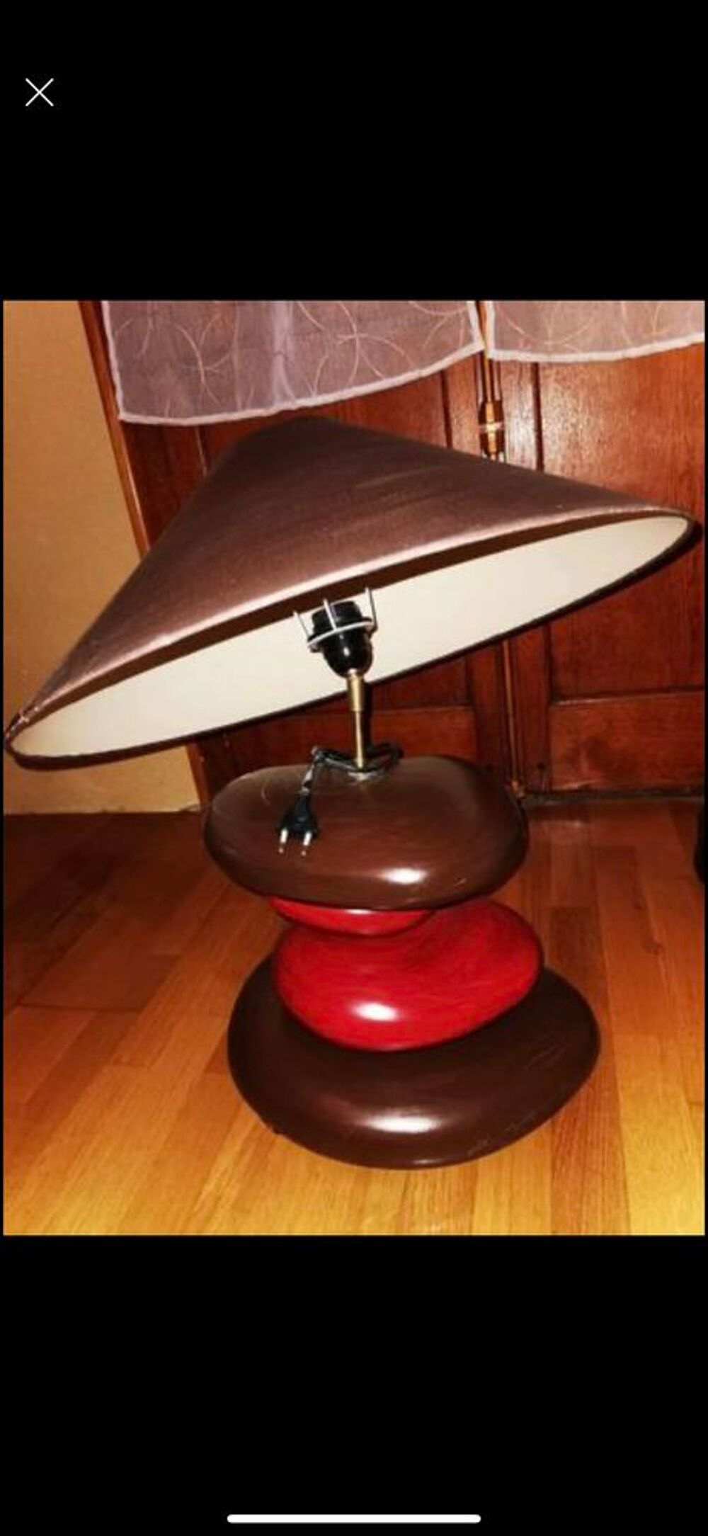 Lampe Galets Marron et bordeaux Dcoration