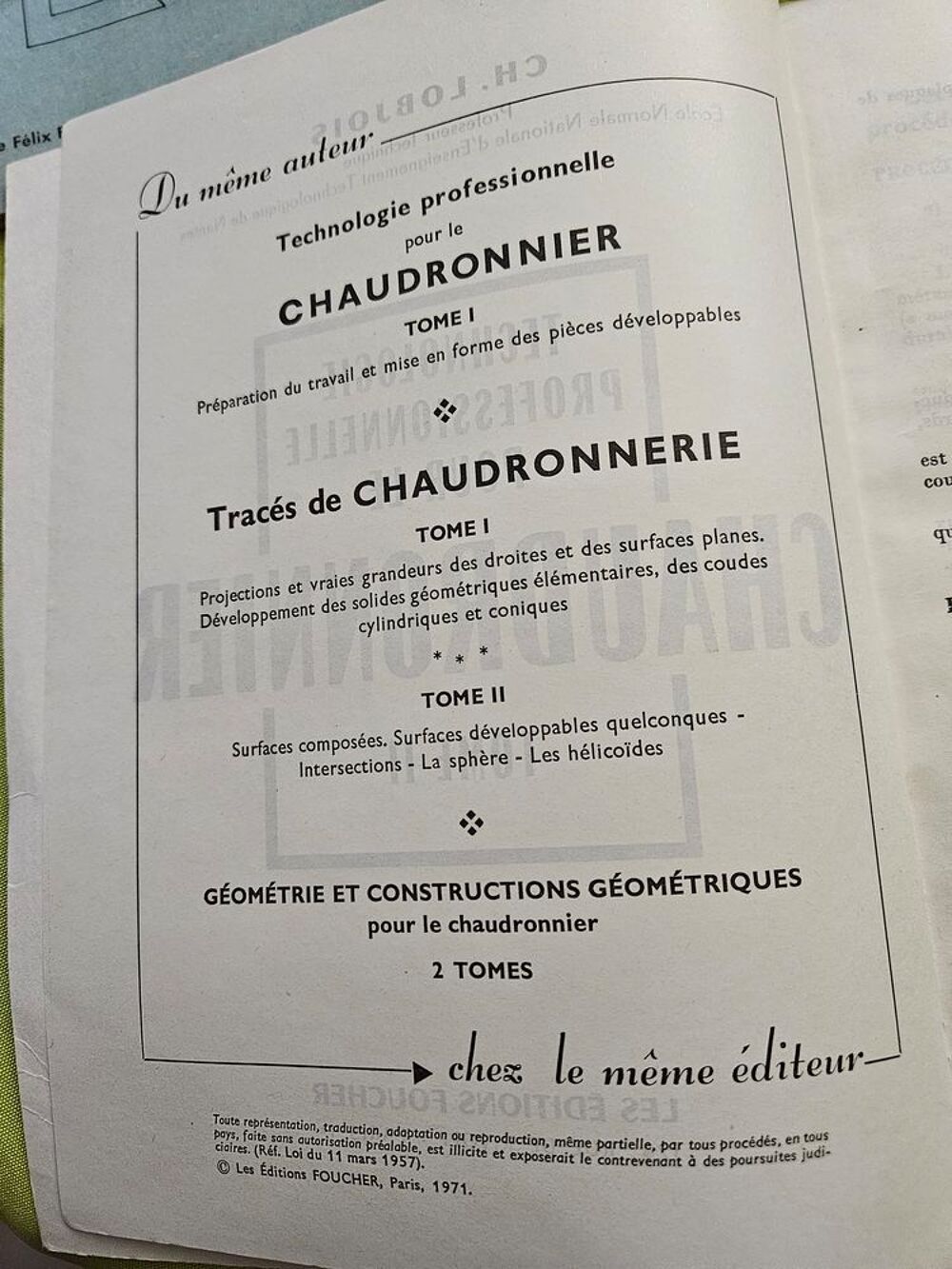 3 livres Technologie Professionnelle Pour le Chaudronnier
Livres et BD