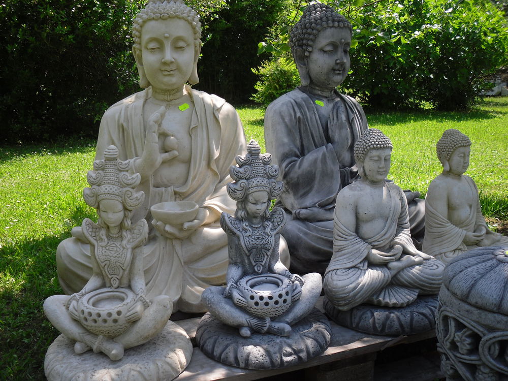 STATUE BOUDDHA GEANT EN PIERRE 120 KG Décoration