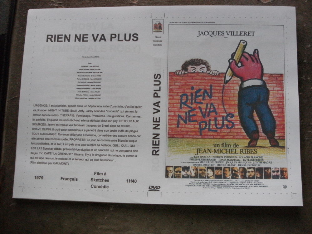 Film : " Rien ne va plus " DVD et blu-ray