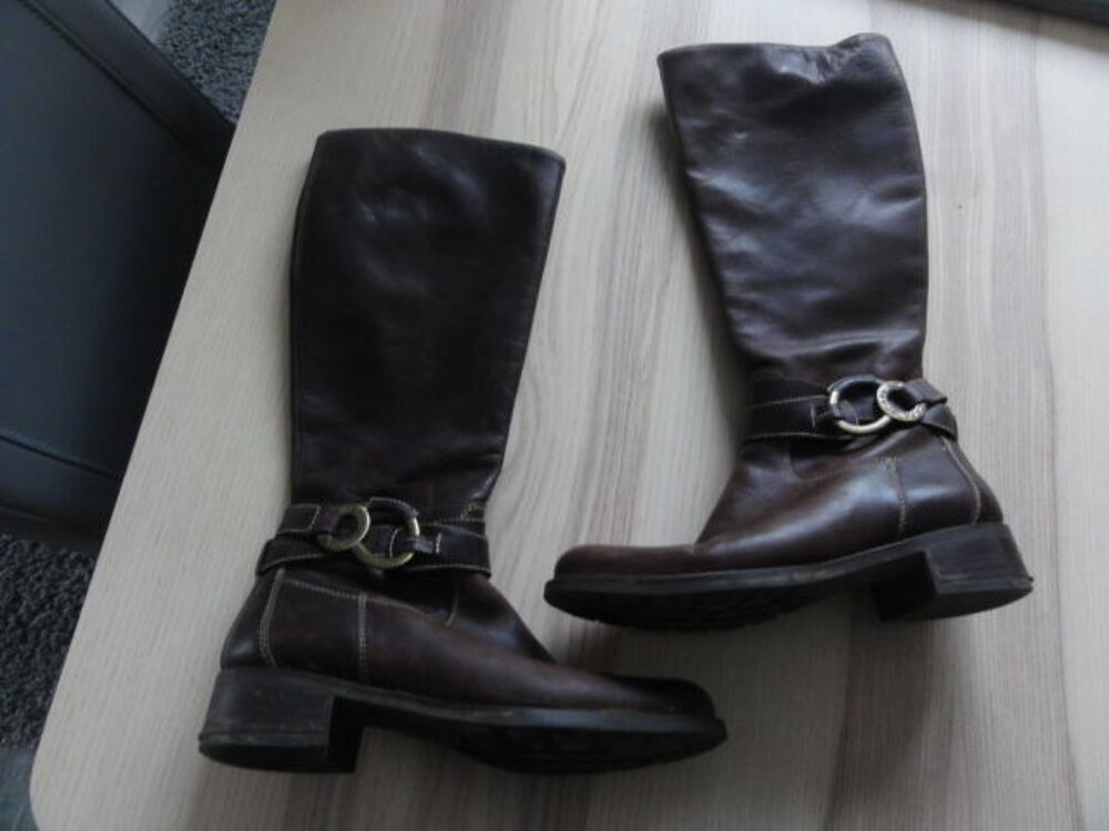 Bottes SCAPA cuir Italie (achat 179) marron fonc&eacute; P39 Chaussures