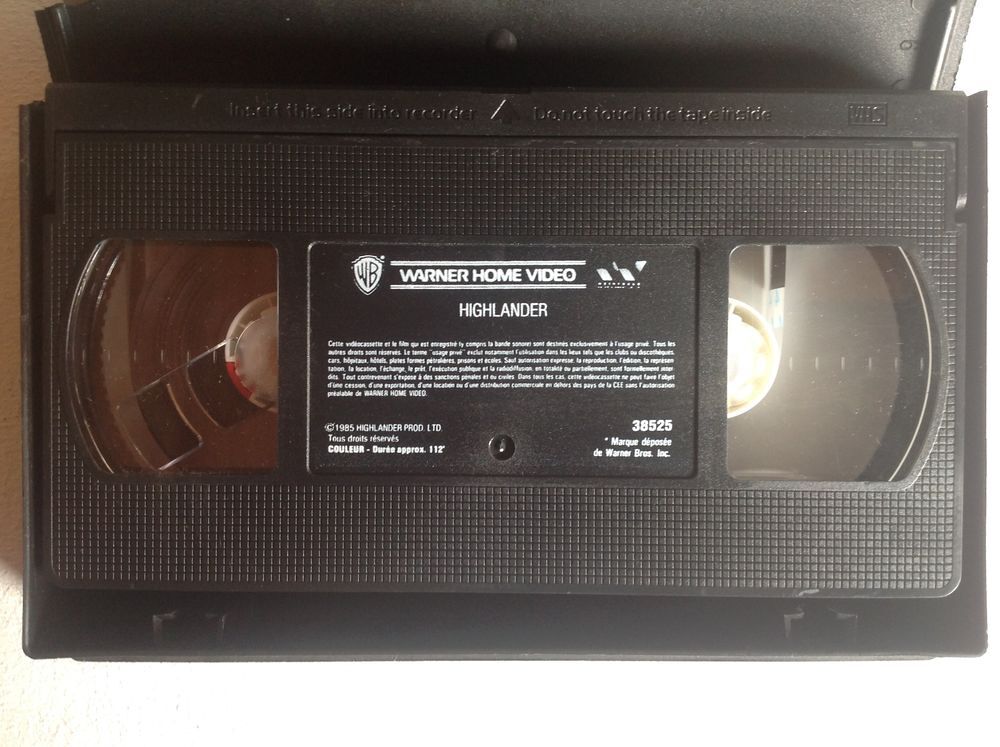 HIGHLANDER AVEC CHRISTOPHE LAMBERT K7 VIDEO Envoi Possible DVD et blu-ray