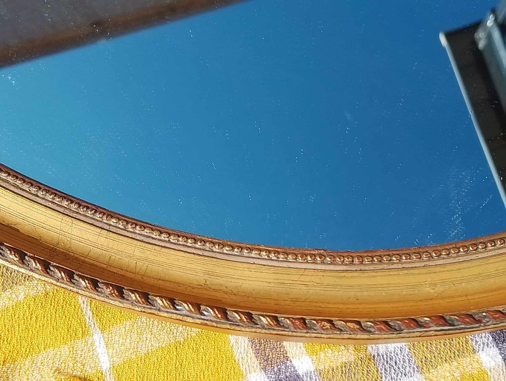 Miroir Mural en Bois Dor&eacute; &agrave; Cadre Ovale : 44 x 34 cm Vintage Décoration