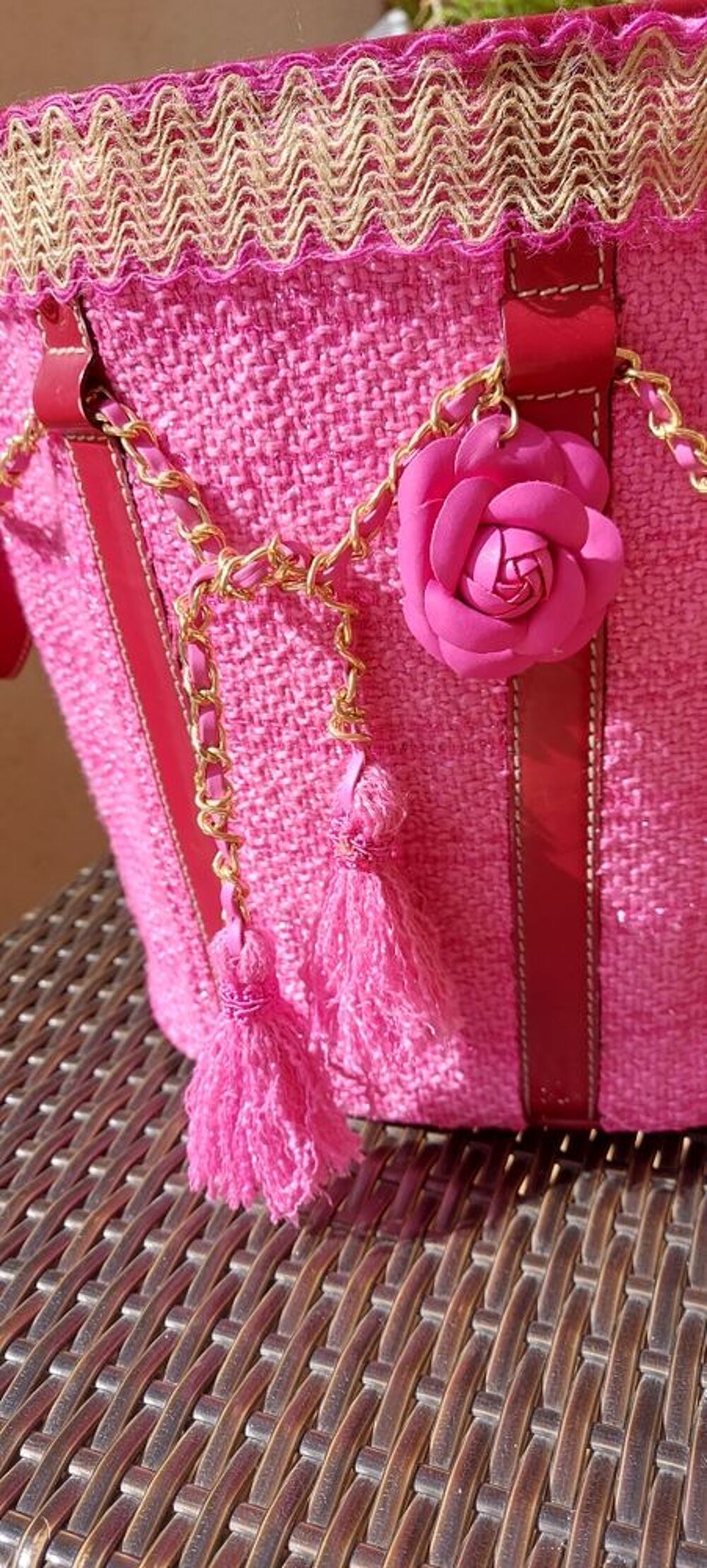 SAC LUXE cuir France LANCEL x Chane.l x Barbie style ReFashion r&eacute;actualis&eacute; Cr&eacute;ation unique fait main vintage Maroquinerie