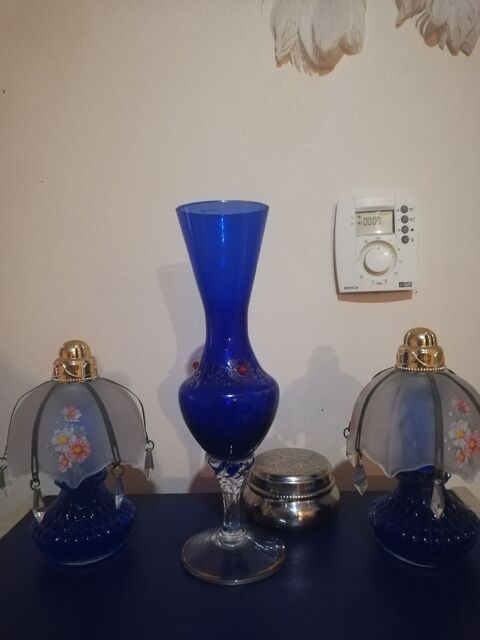 Deux Lampes parfum et vase bleu ancien pour déco 15 Tarnos (40)