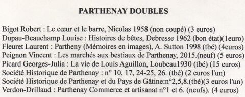 Livres sur Parthenay (79) 0 Parthenay (79)