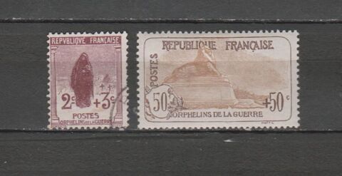 FRANCE N 148 & 153 = 2 TIMBRES NEUF* & OBLITERE  DE 1917 69 Le Coudray-Montceaux (91)