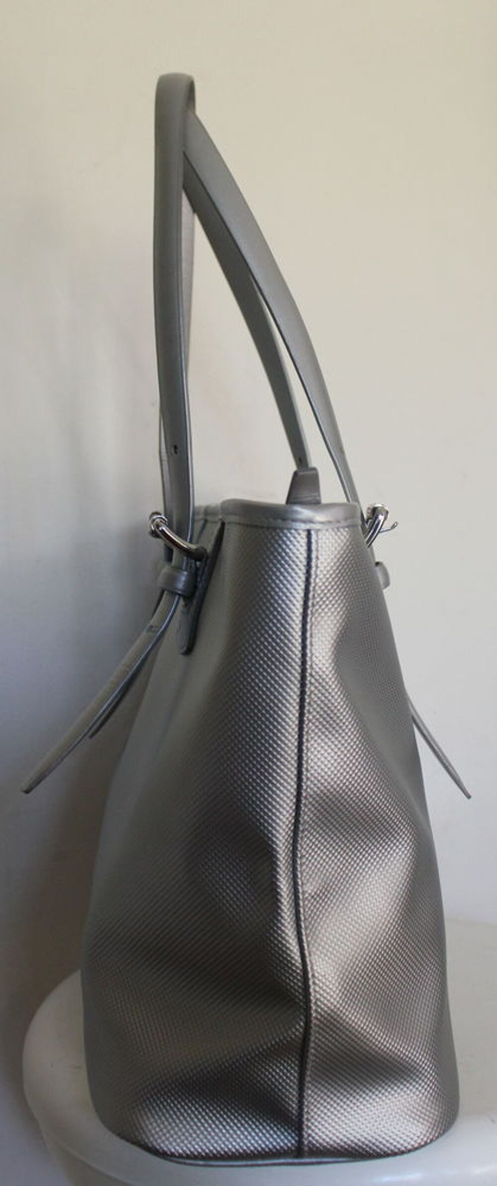 Sac toile et cuir argent LONGCHAMP Maroquinerie