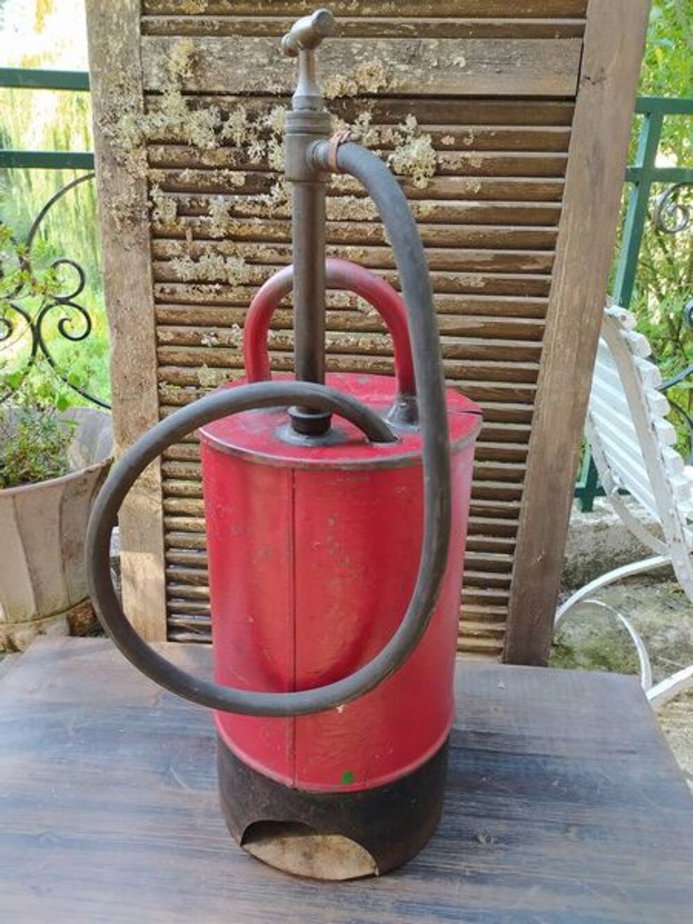 Ancien Seau Pompe &agrave; Incendie Extincteur A. Dubois Pompier 