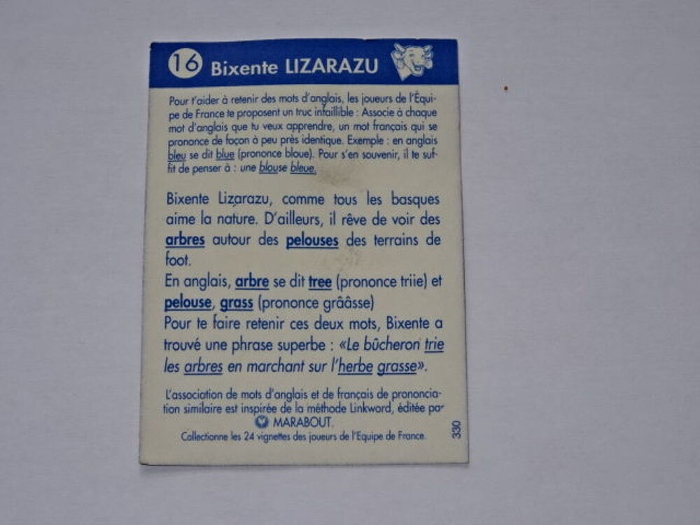 image de foot vache qui rit 1996-98 bixente lizarazu 
