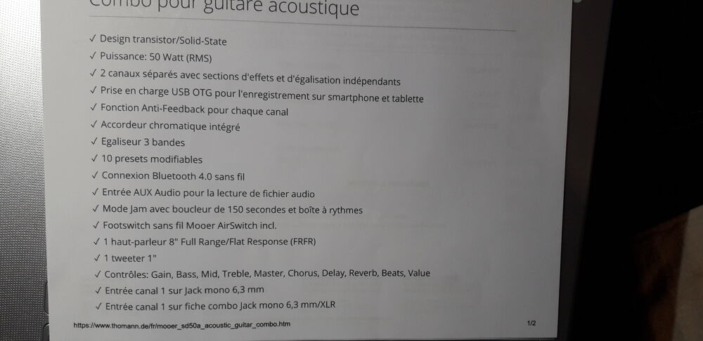 AMPLI GUITARE ELECTRO ACOUSTIQUE Instruments de musique