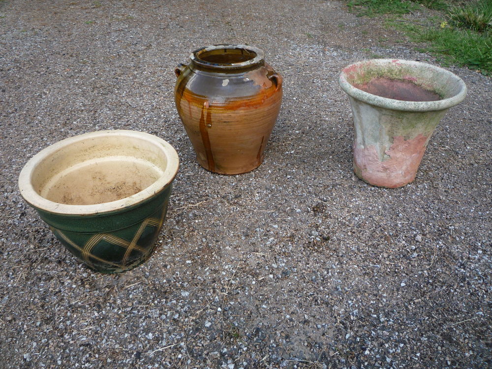 Pot en b&eacute;ton/vase terre verniss&eacute;e Jardin
