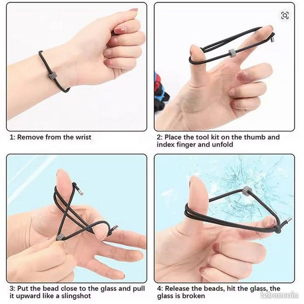 Bracelet Brise Vitre de Survie GTFO Wrist Strap - Accessoire Bricolage