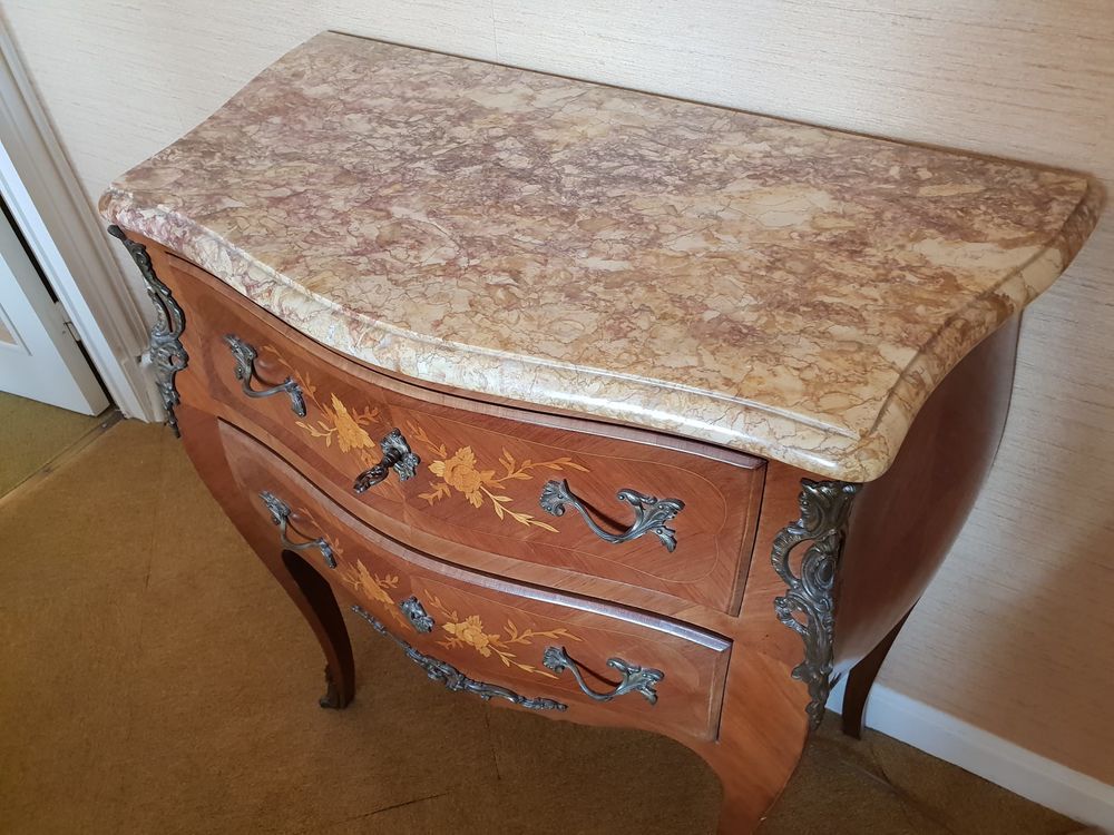 Commode marqueterie et marbre Meubles