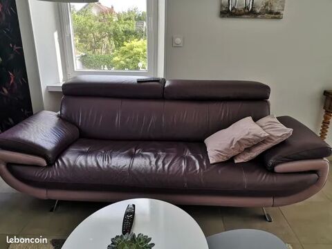 Canap en cuir italien 3 places design et sa mridienne 500 Belfort (90)